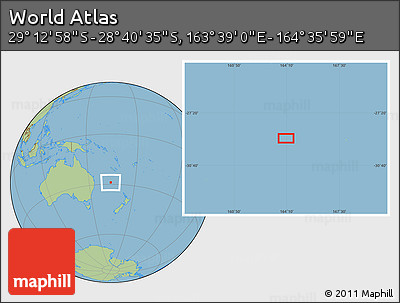 Savanna Style Location Map of the Area around 28° 56' 46" S, 164° 7' 30" E