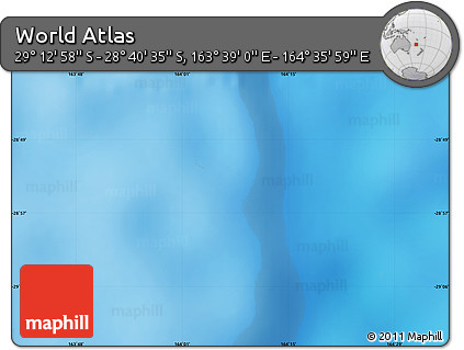 Physical Map of the Area around 28° 56' 46" S, 164° 7' 30" E