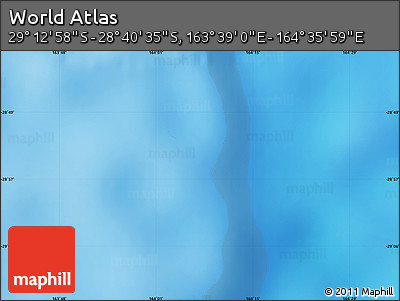 Physical Map of the Area around 28° 56' 46" S, 164° 7' 30" E