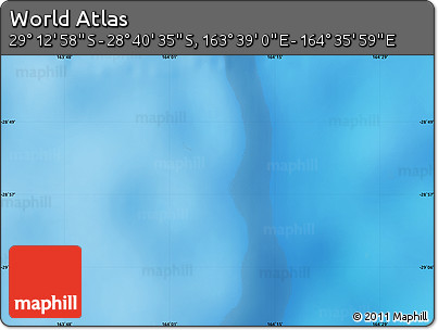 Physical Map of the Area around 28° 56' 46" S, 164° 7' 30" E