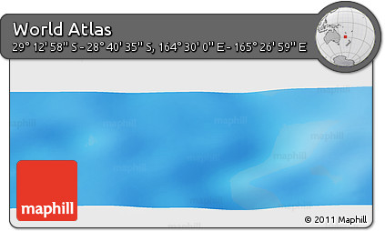 Physical Panoramic Map of the Area around 28° 56' 46" S, 164° 58' 29" E