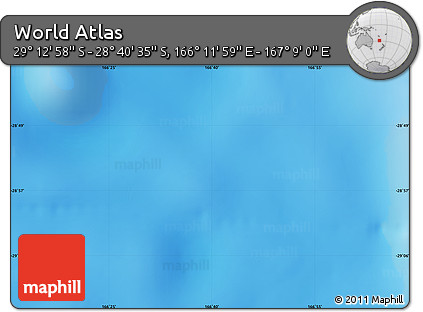 Physical Map of the Area around 28° 56' 46" S, 166° 40' 30" E