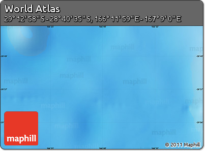 Physical Map of the Area around 28° 56' 46" S, 166° 40' 30" E