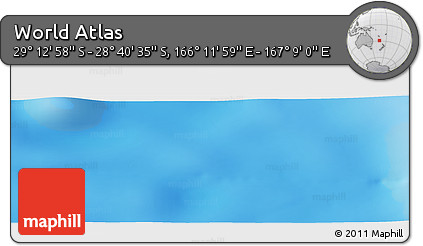 Physical Panoramic Map of the Area around 28° 56' 46" S, 166° 40' 30" E