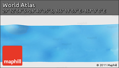 Physical Panoramic Map of the Area around 28° 56' 46" S, 166° 40' 30" E