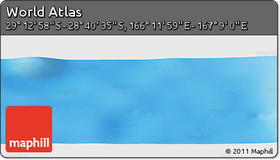 Physical Panoramic Map of the Area around 28° 56' 46" S, 166° 40' 30" E