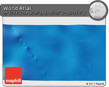 Physical 3D Map of the Area around 28° 56' 46" S, 167° 22' 30" W