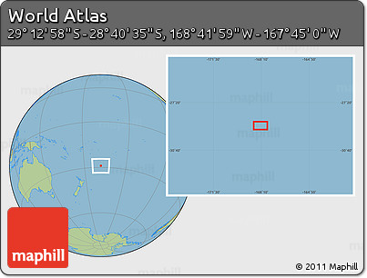 Savanna Style Location Map of the Area around 28° 56' 46" S, 168° 13' 29" W