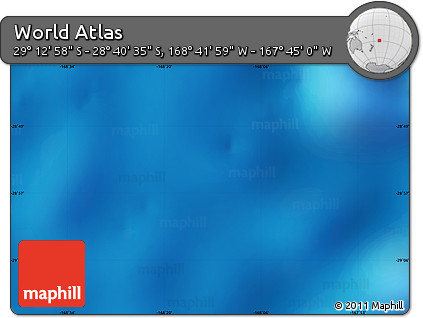 Physical Map of the Area around 28° 56' 46" S, 168° 13' 29" W