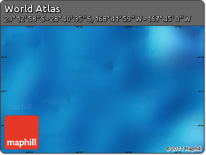 Physical Map of the Area around 28° 56' 46" S, 168° 13' 29" W