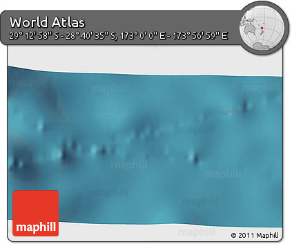 Satellite 3D Map of the Area around 28° 56' 46" S, 173° 28' 29" E