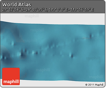 Satellite 3D Map of the Area around 28° 56' 46" S, 173° 28' 29" E