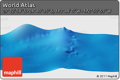 Physical Panoramic Map of the Area around 28° 56' 46" S, 173° 19' 29" W