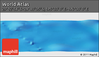 Physical Panoramic Map of the Area around 28° 56' 46" S, 176° 1' 30" E