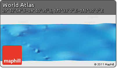 Physical Panoramic Map of the Area around 28° 56' 46" S, 176° 1' 30" E