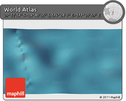 Satellite 3D Map of the Area around 28° 56' 46" S, 176° 52' 30" E