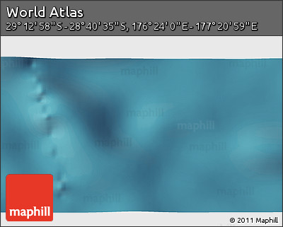 Satellite 3D Map of the Area around 28° 56' 46" S, 176° 52' 30" E