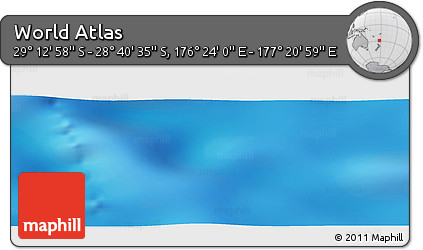Physical Panoramic Map of the Area around 28° 56' 46" S, 176° 52' 30" E