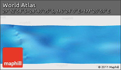 Physical Panoramic Map of the Area around 28° 56' 46" S, 176° 52' 30" E
