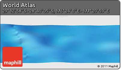 Physical Panoramic Map of the Area around 28° 56' 46" S, 176° 52' 30" E