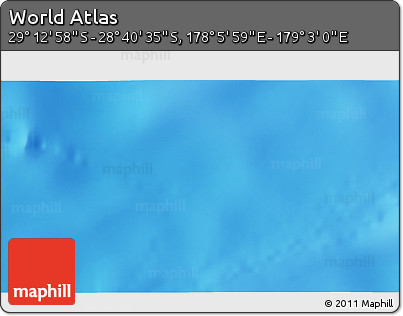 Physical 3D Map of the Area around 28° 56' 46" S, 178° 34' 29" E