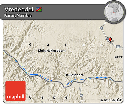 Shaded Relief Map of Vredendal
