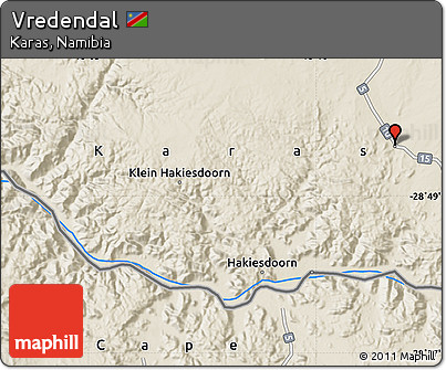 Shaded Relief Map of Vredendal