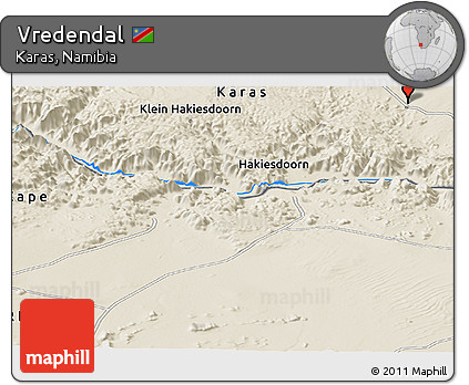 Shaded Relief Panoramic Map of Vredendal
