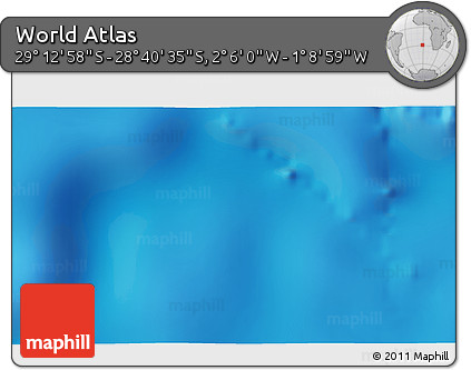 Physical 3D Map of the Area around 28° 56' 46" S, 1° 37' 30" W