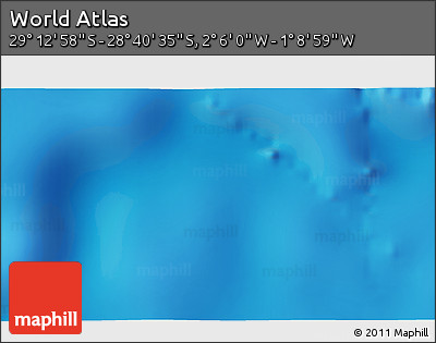 Physical 3D Map of the Area around 28° 56' 46" S, 1° 37' 30" W