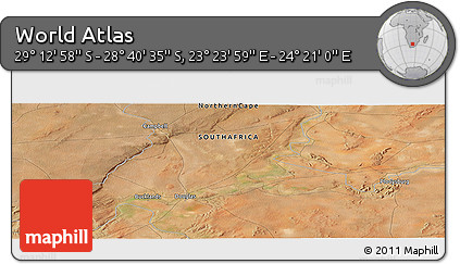 Satellite Panoramic Map of the Area around 28° 56' 46" S, 23° 52' 30" E