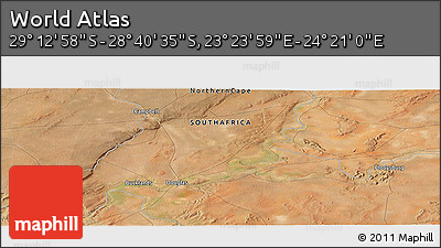 Satellite Panoramic Map of the Area around 28° 56' 46" S, 23° 52' 30" E