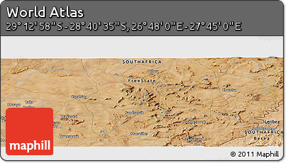 Satellite Panoramic Map of the Area around 28° 56' 46" S, 27° 16' 29" E