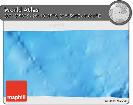 Physical 3D Map of the Area around 28° 56' 46" S, 2° 37' 30" E