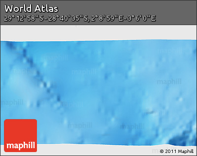 Physical 3D Map of the Area around 28° 56' 46" S, 2° 37' 30" E