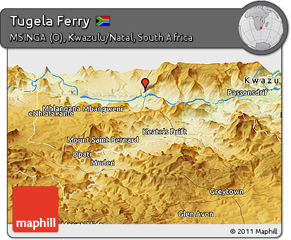 Physical Panoramic Map of Tugela Ferry