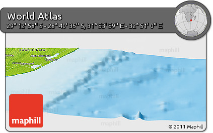 Physical Panoramic Map of the Area around 28° 56' 46" S, 32° 22' 30" E