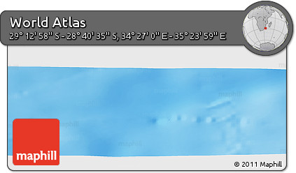 Physical Panoramic Map of the Area around 28° 56' 46" S, 34° 55' 29" E