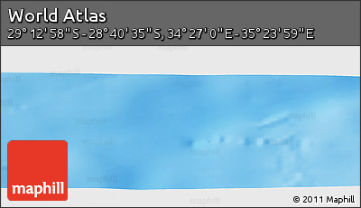 Physical Panoramic Map of the Area around 28° 56' 46" S, 34° 55' 29" E