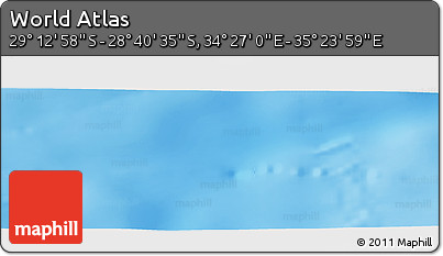 Physical Panoramic Map of the Area around 28° 56' 46" S, 34° 55' 29" E