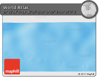 Physical 3D Map of the Area around 28° 56' 46" S, 35° 46' 29" E