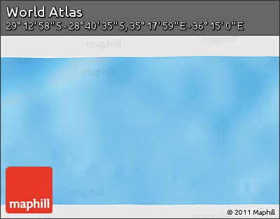 Physical 3D Map of the Area around 28° 56' 46" S, 35° 46' 29" E
