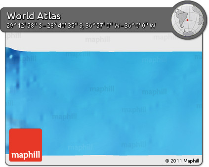 Physical 3D Map of the Area around 28° 56' 46" S, 36° 28' 30" W