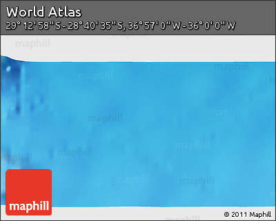 Physical 3D Map of the Area around 28° 56' 46" S, 36° 28' 30" W