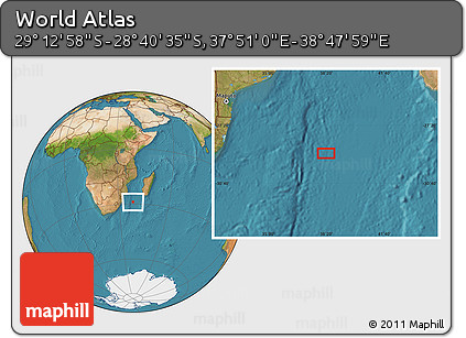 Satellite Location Map of the Area around 28° 56' 46" S, 38° 19' 30" E