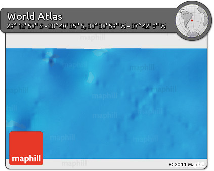 Shaded Relief 3D Map of the Area around 28° 56' 46" S, 38° 10' 29" W