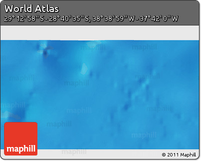 Shaded Relief 3D Map of the Area around 28° 56' 46" S, 38° 10' 29" W