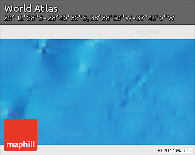 Shaded Relief 3D Map of the Area around 28° 56' 46" S, 38° 10' 29" W