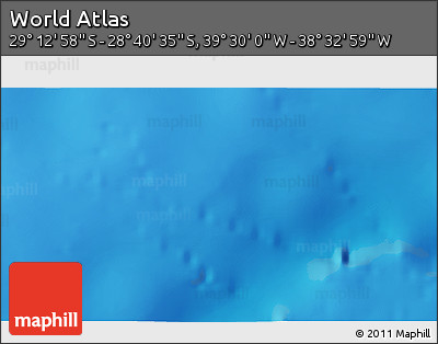 Physical 3D Map of the Area around 28° 56' 46" S, 39° 1' 29" W