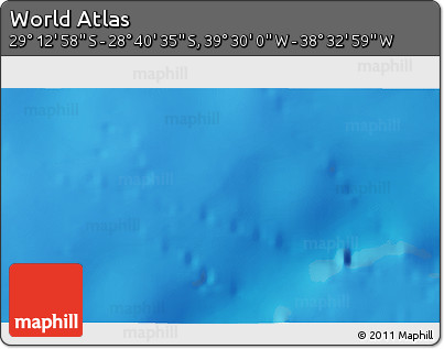 Physical 3D Map of the Area around 28° 56' 46" S, 39° 1' 29" W